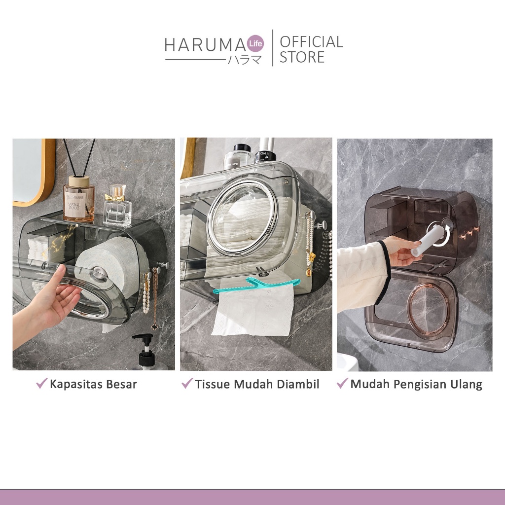 Tissue Box/kotak tissue dinding transparan multifungsi/tissue storage box Camera
