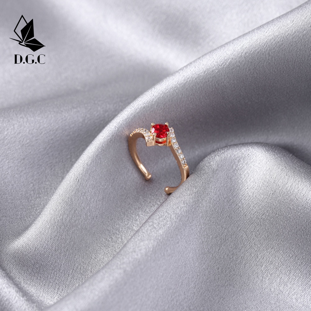 ✨D.G.C Cincin Kristal Berlian Platinum Wanita Fashion Aksesori Perhiasan Zirkon D679