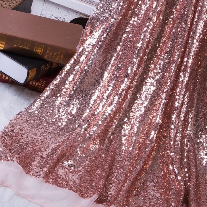 New Trend Kain sequin ROSE GOLD / background sequin / kain seribu payet / backgr