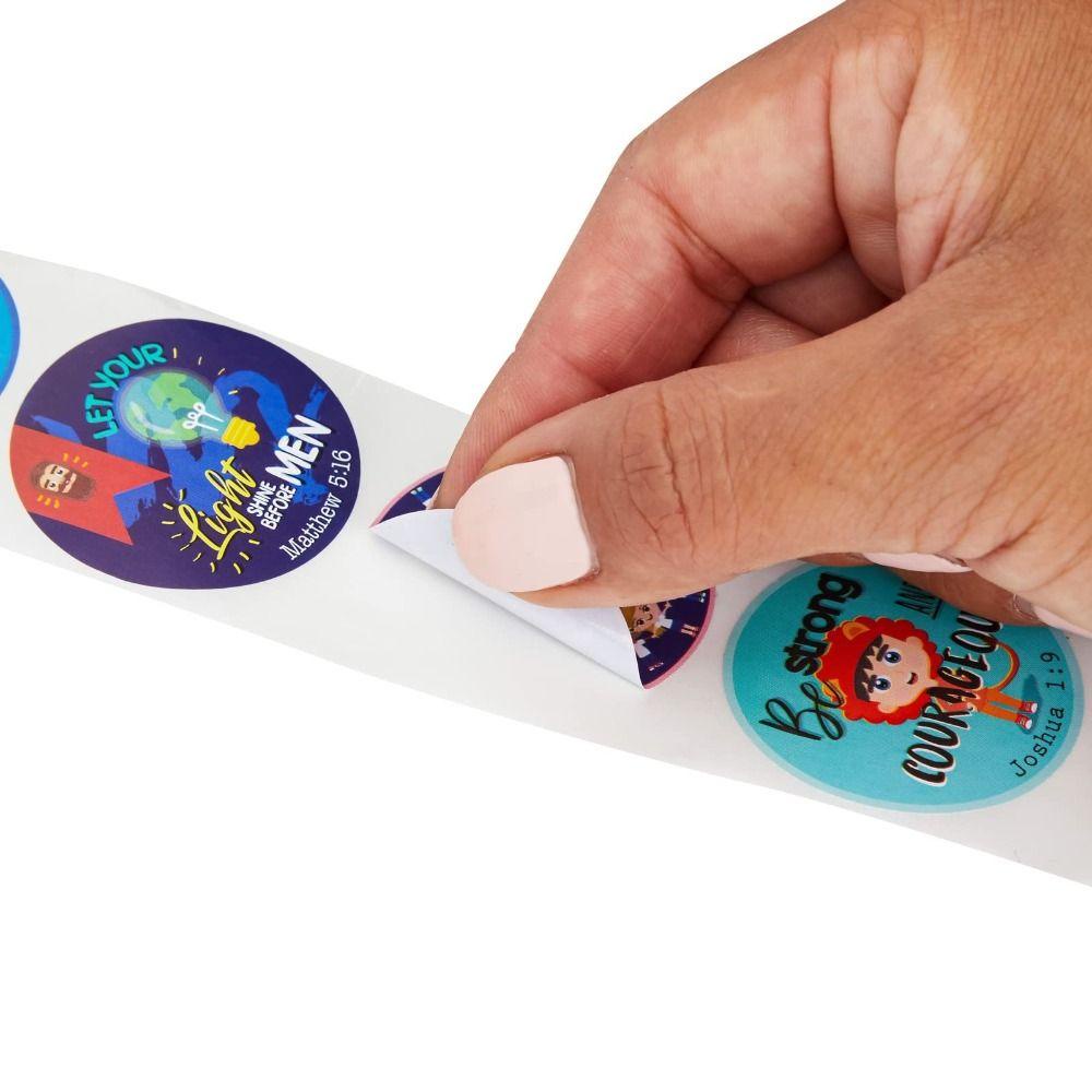 Populer Stiker Kristen8 Desain Bentuk Bulat Stiker Ayat Alkitab Religi Untuk Anak
