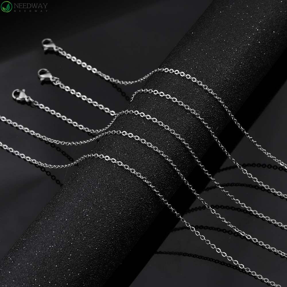 Needway Chains Komponen 10pcs/lot Untuk Membuat Perhiasan DIY Bahan Aksesoris Link Rantai Stainless Steel Dengan Lobster Clasp Kalung Temuan Perhiasan