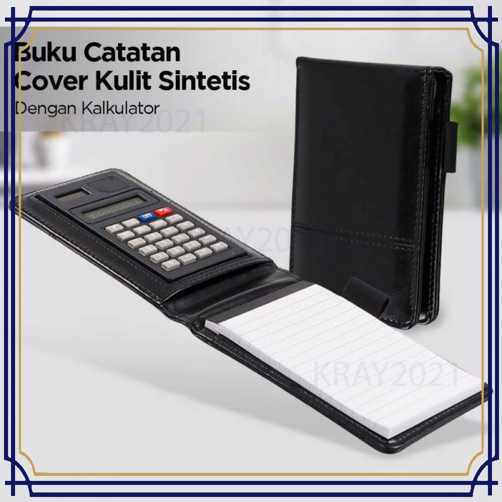 Buku Catatan Binder Note Cover Kulit with Kalkulator - Y8302