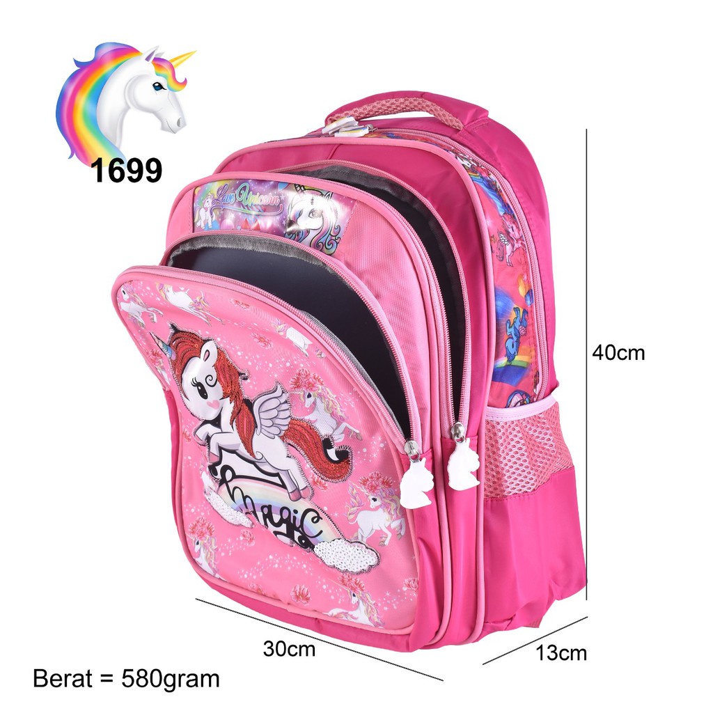 (Toko OB) Tas Sekolah Lampu 1699 Tas Cartoon Anak Motif Frozen,Hello Kitty,LOL,My Little Pony,Unicorn