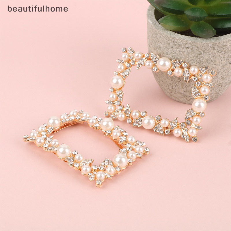 {beautifulhome} 1pc Mutiara Berlian Imitasi Klip Sepatu Logam Gesper Sepatu Pesta Pernikahan Dekorasi Tumit Tinggi.