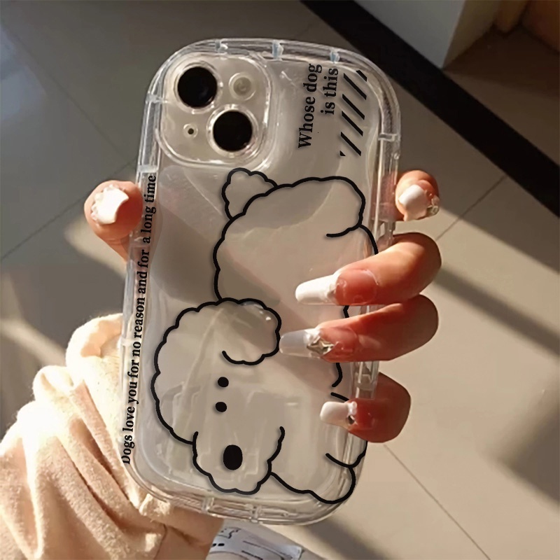 IPHONE Casing Transparan Kompatibel Untuk Iphone14 13 12 11 Pro Max XS X Xr8 +7Plus Casing Ponsel Anjing Lucu Silikon Lembut Shockproof Cover Cell Precticer