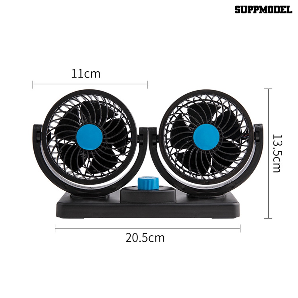 [SM] Kipas Angin Mobil Motor Kuat Kebisingan Rendah Desain Kepala Ganda Kecepatan Yang Dapat Diputar Dapat Disesuaikan Mobil Kipas Ultra-Tenang Pendingin Pribadi Ac Perlengkapan Mobil
