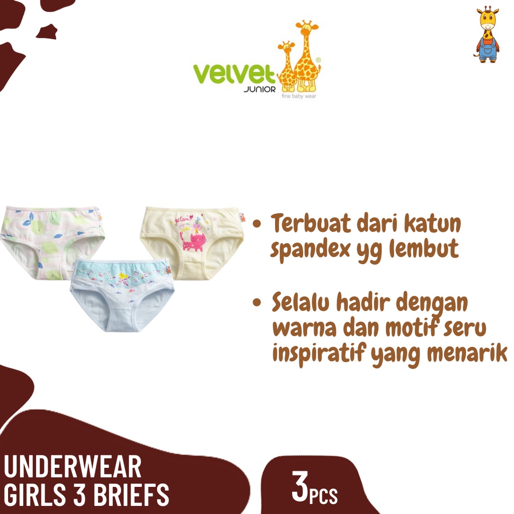 Velvet Junior UnderWear Celana Dalam Anak Perempuan Briefs