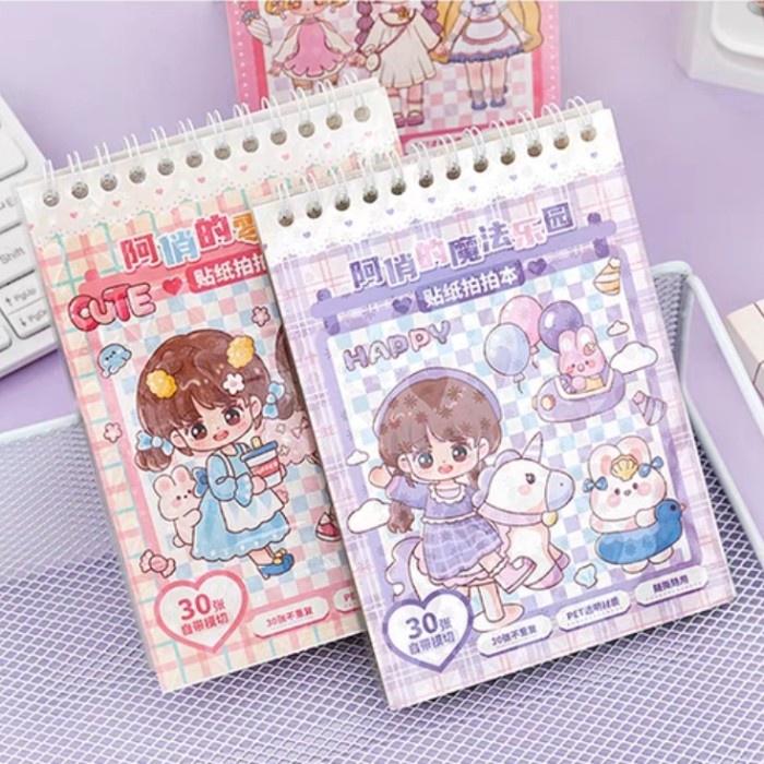 Buku Stiker Binder MOMO Sticker Korea PET Diary Anime Kartun Murah Harga Grosir Termurah