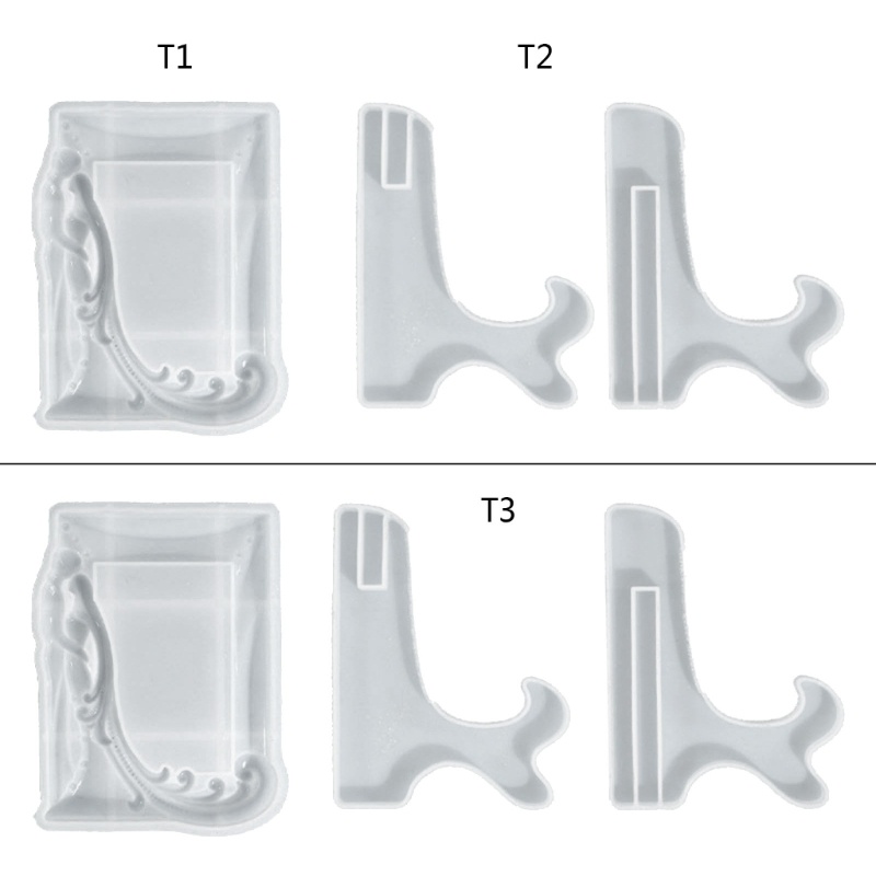 Siy Rectangle Photo Frame Mold Holder Casting Cetakan Meja Penyimpanan Stand Mold Epoxy Resin Gambar Bingkai Display Stand Mo