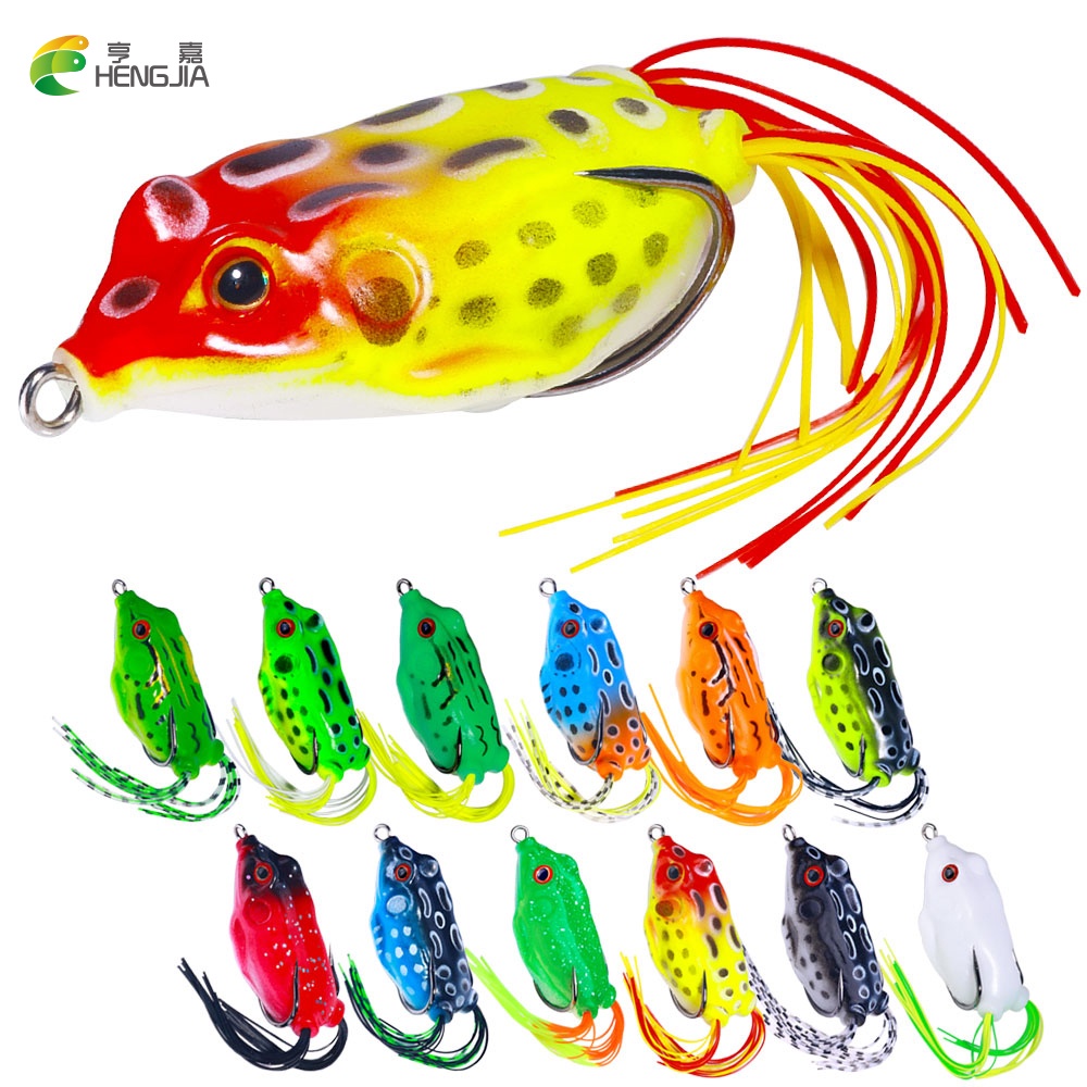 Hengjia NEW Big Umpan Katak 6.3cm /12.4g Frog Lure Soft Plastik Thunder Frog Fishing Lure Snakehead Killer Topwater Casting Umpan Lembut