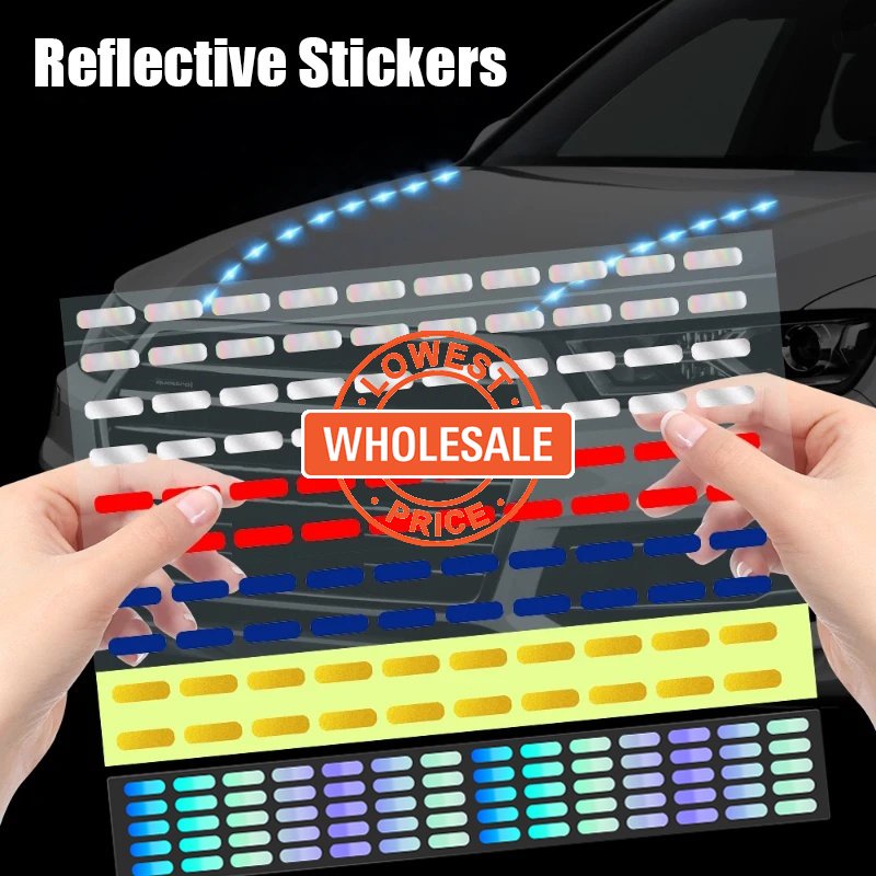 [Harga Grosir] 60cm Laser Color Gagah Line Stiker Mobil/Skuter Reflektif Tubuh Decal/Motor Malam Hari Keselamatan Peringatan Garis Garis Garis/Sepeda Listrik Dotted Garis Dekorasi