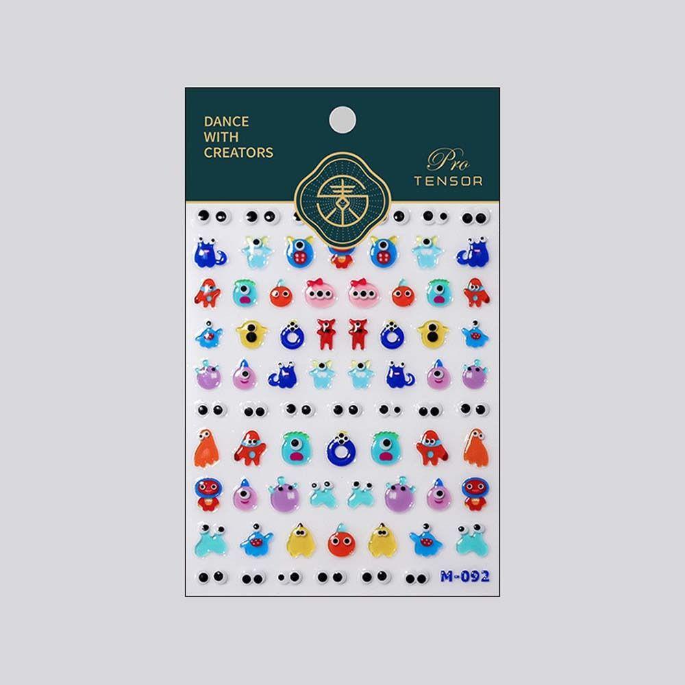 AUGUSTINA Agustina Stiker Kuku Warna-Warni Perekat Lembut Buah Kitty Cat Manicure Kartun Dekorasi Kuku Untuk Wanita