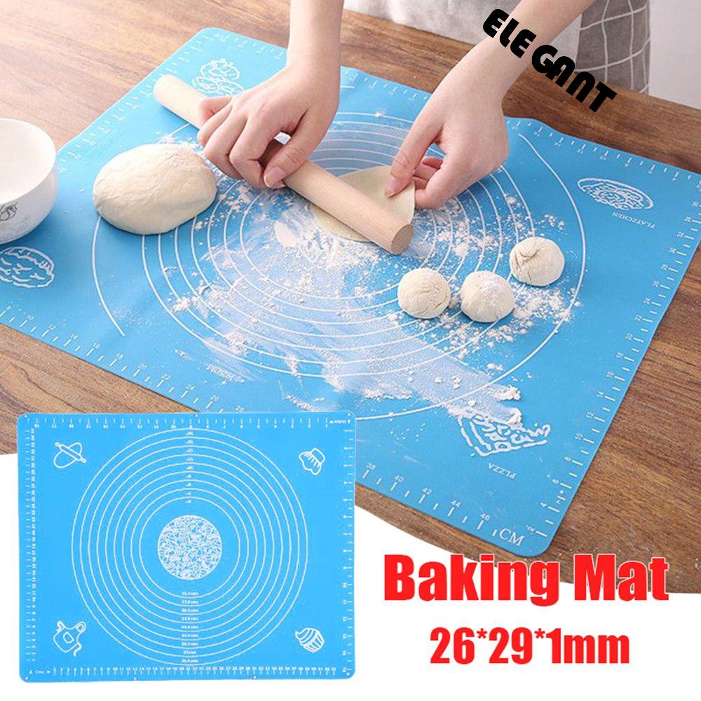 [Elegan] Baking Mat Tahan Suhu Tinggi 26*29cm Tepung Masak Rolling Silicone Penebalan Pastry Rolling Mat