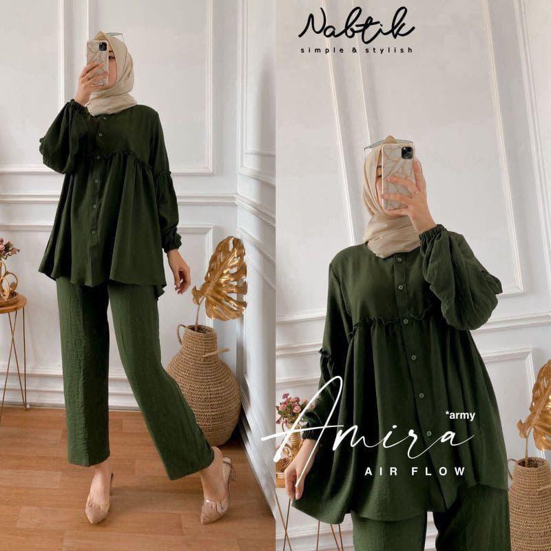 𝐏𝐆𝐌𝐓 • Amira One Set Crinkle Airflow Setelan Wanita