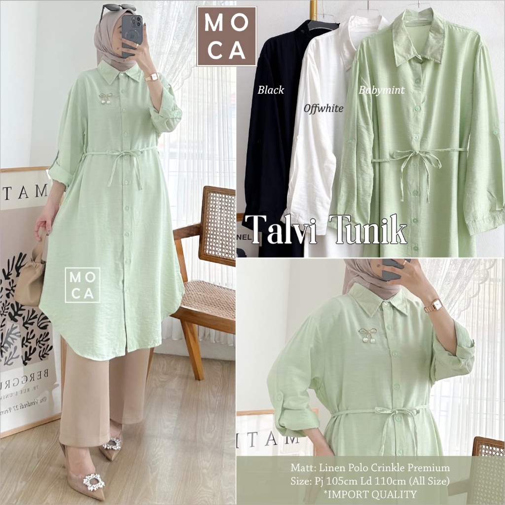 Talvi Tunik ORI MOCA | Ld105 Linen Polo Crinkle Premium