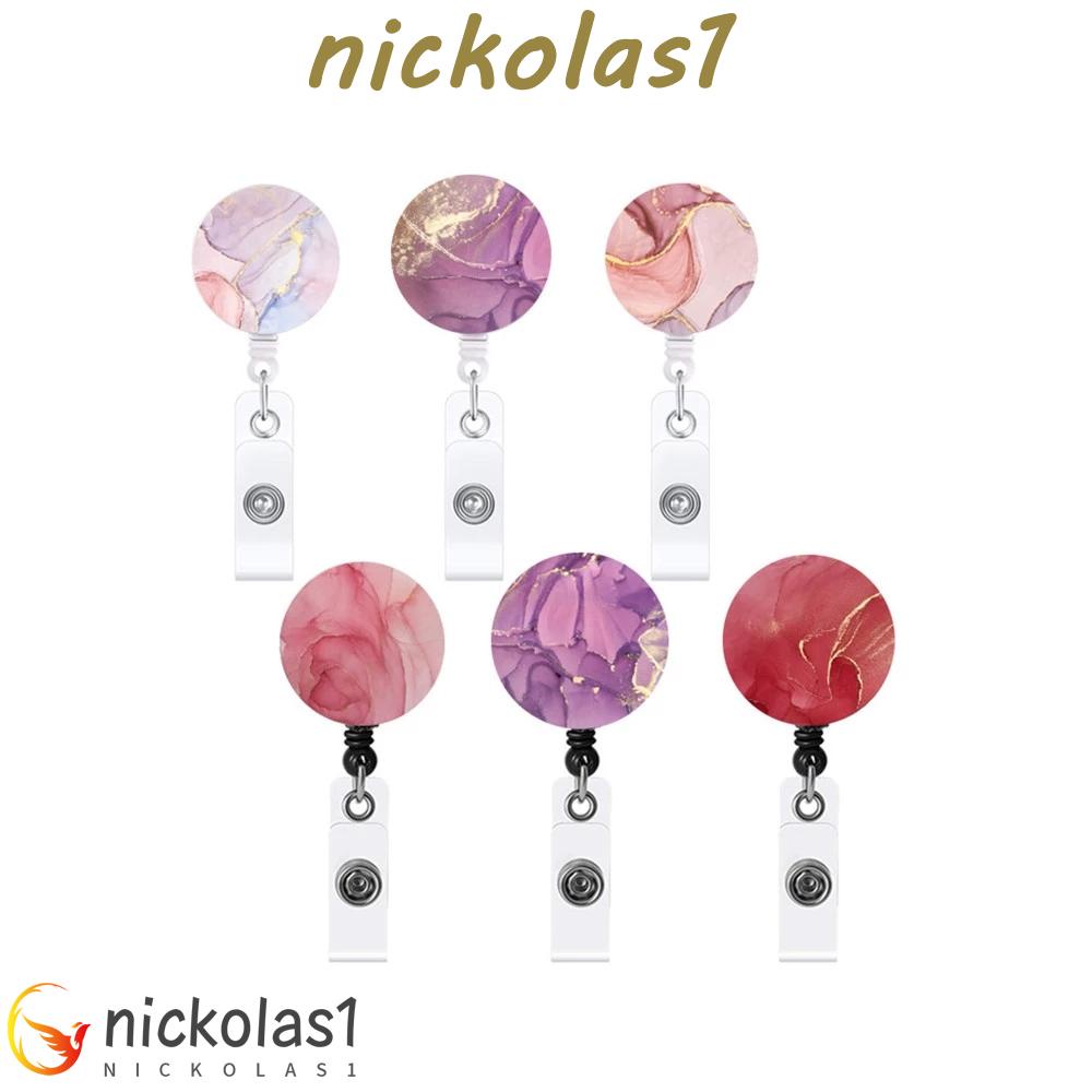 Nickolas1 ID Badge Holder Tahan Lama Motif Kreatif Badge Holder Klip ID Card Name Tag Holder Gantungan Kunci
