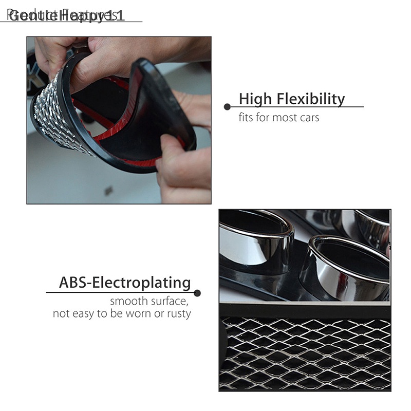 Gentlehappy 2Pcs Auto Mobil Grid Simulasi Lubang Angin Tabung Ganda Pipa Knalpot ABS Eksterior BLK Set  Id