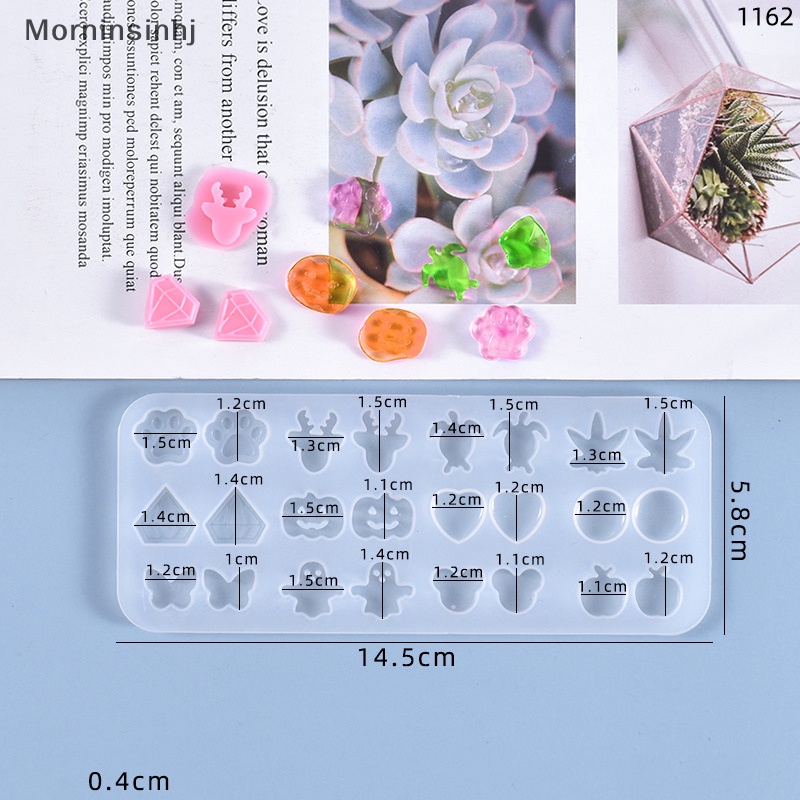 Mornin Mini Earrings Stud Cetakan Silikon Kristal Epoxy Resin Cetakan DIY Perhiasan Ornamen id