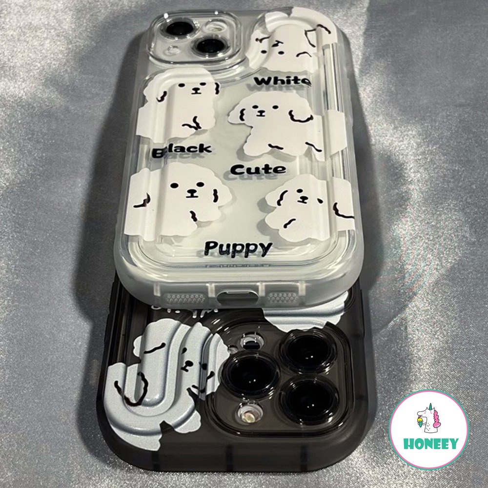 Indah Kartun Puppy Holder Phone Case Kompatibel Untuk iPhone 14 Pro Max13 11 12 Pro Max Case iPhone 11xr Bening Airbag Shockproof Cover Pelindung