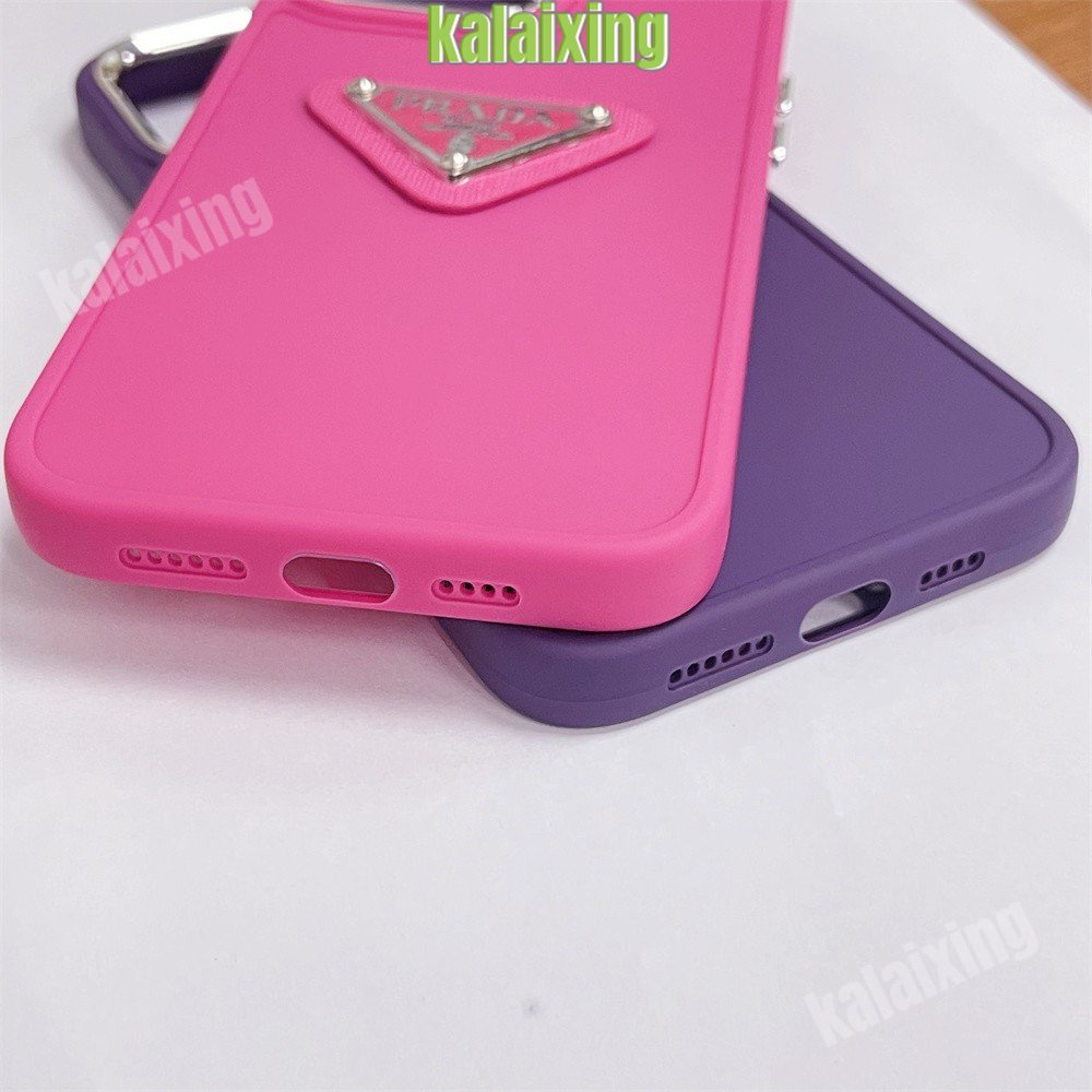 Plating 3D Prada Case Untuk iPhone 14 Pro Max 13 Pro 12 11Pro X XR Xs Max 7/8Plus Casing Silikon Penutup Belakang