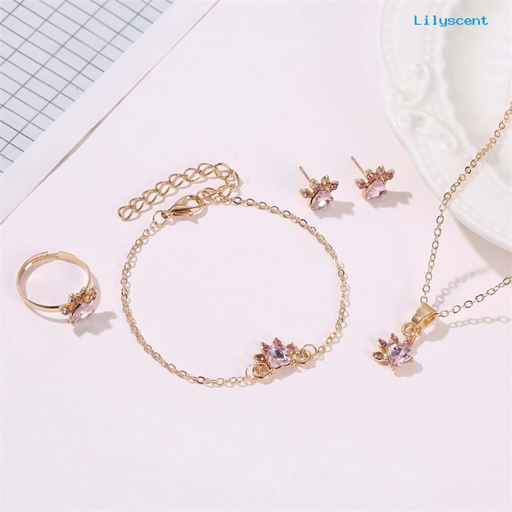 [LS]1 Set Anting Stud Pengerjaan Indah Anti-Alergi Alloy Hias Anting Kalung Gelang Cincin Untuk Pesta