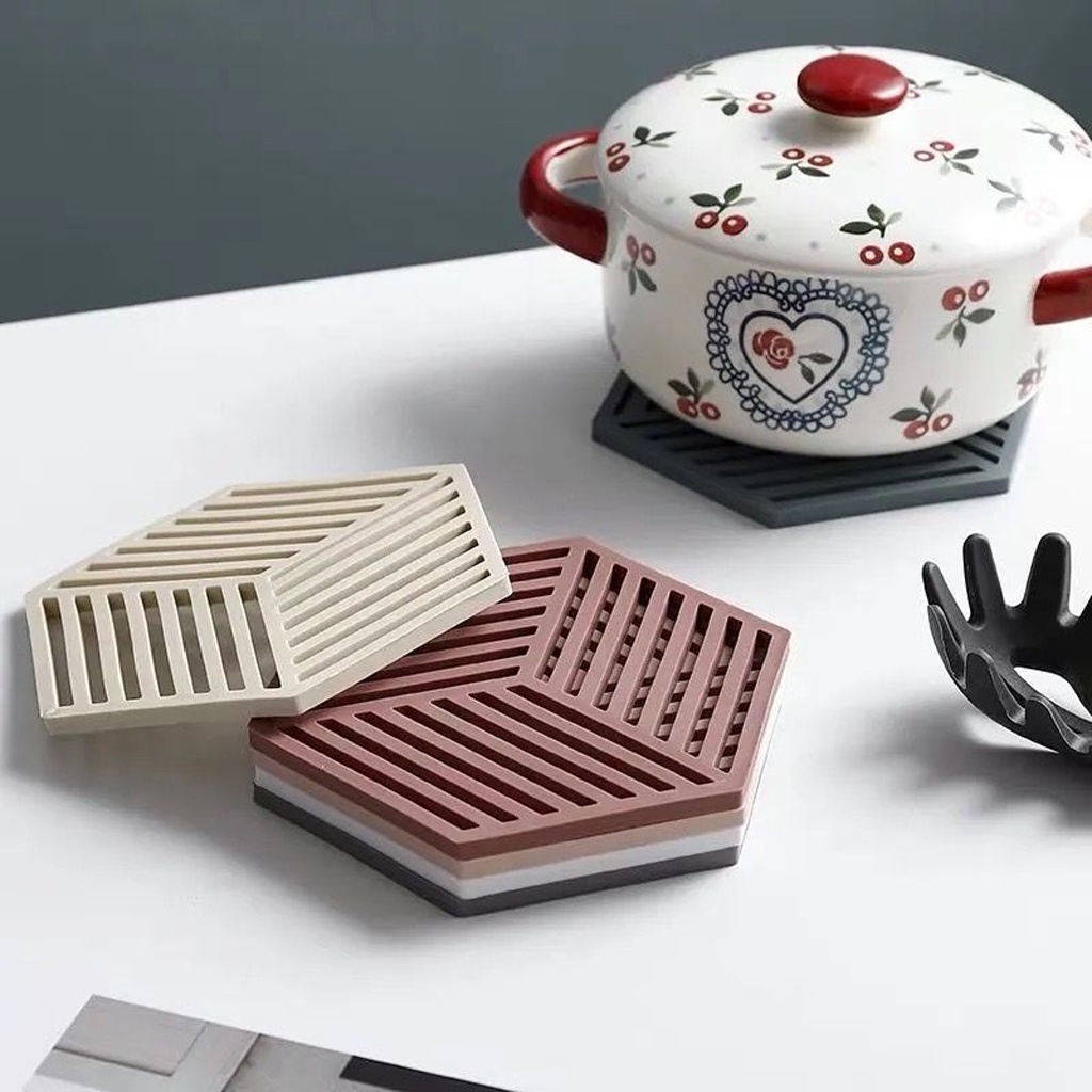 IG - SILIKON MAT | TATAKAN PANCI ANTI PANAS | TATAKAN ALAS PANCI PIRING ANTI SLIP 3D