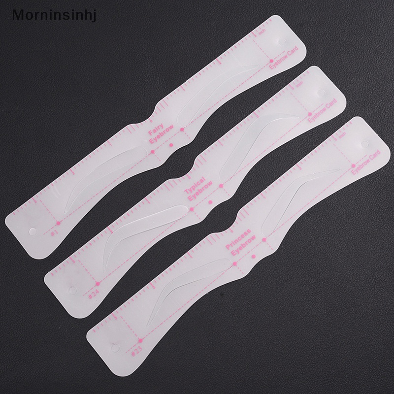 Mornin 24gaya Fixable Brow Stencil Grooming Shaper Template Set Reusable Stiker Alat Make Up Untuk Eye Brow Stamp Pen Pensil Kosmetik id