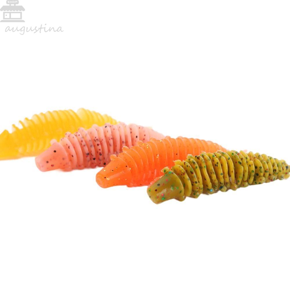 AUGUSTINA Agustina Cacing Lure 9 cm Shiner Umpan Plastik Buatan Wobblers Swimbait Tail Fishing Lure Shad Silicone Baits Silicone Buatan Lure Memancing Aksesoris Trout Lures Swimbait