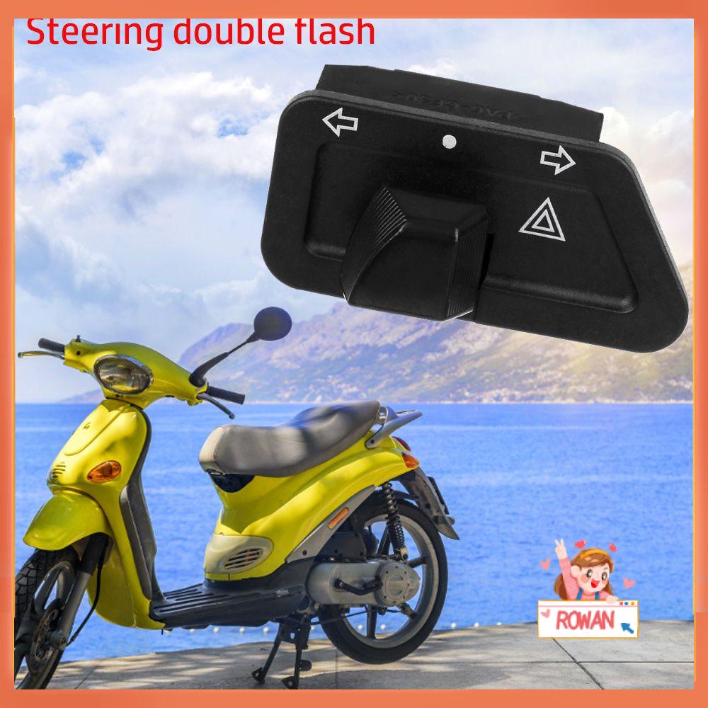 R-FLOWER 1/2/3pcs Lampu Flash Ganda Hitam 50cc 125cc 150cc Pemasangan Mudah Tombol Saklar Tunggal
