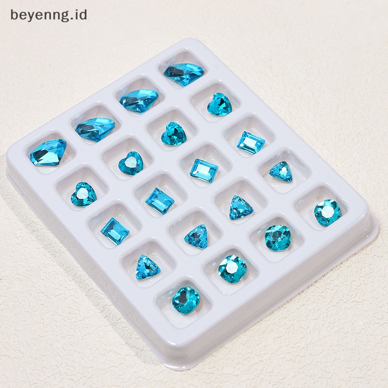 Beyen 20PCS 3D Nail Art Rhinestones Kristal Batu Warna-Warni Tips Dekorasi DIY ID