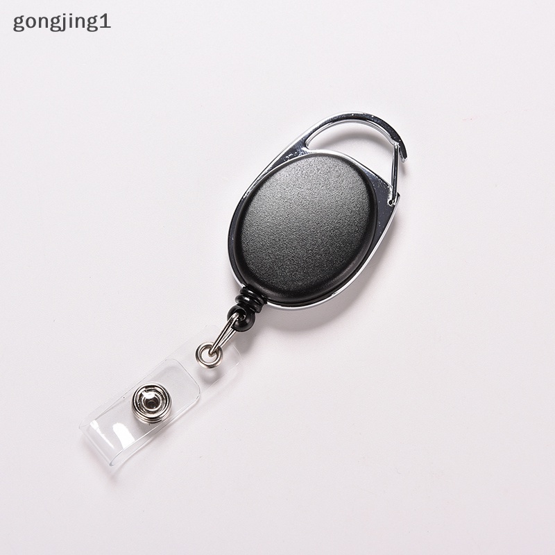 Ggg Retractable Recoil ID Badge Lanyard Name Tag Kunci Card Holder Belt Klip Hitam ID