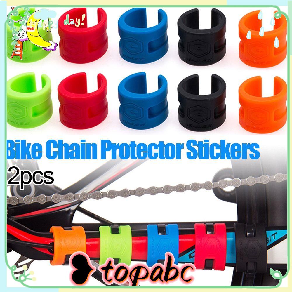 TOP 2pcs Alat Pelindung Sepeda 5warna Rantai Pelindung Stiker Frame Sepeda Guard Chain Protector