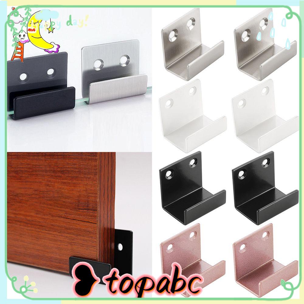 TOP 2pcs Gantungan Kode Hook Aksesoris Stainless Steel Cermin Dukungan Display Gesper Sudut