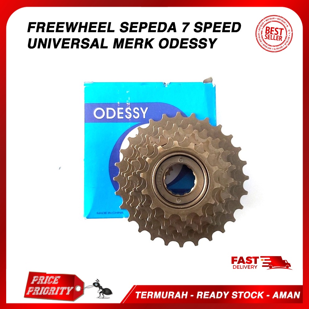Gir Freewheel Gear Susun belakang Sprocket 7 Speed Sepeda 7s Odessy
