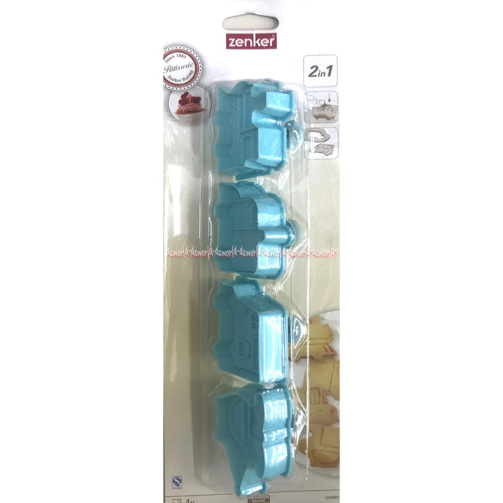 Zenker 2in1 Cetakan Kue Cookies Cutter Set Mobil Mobilan Car Kereta Api