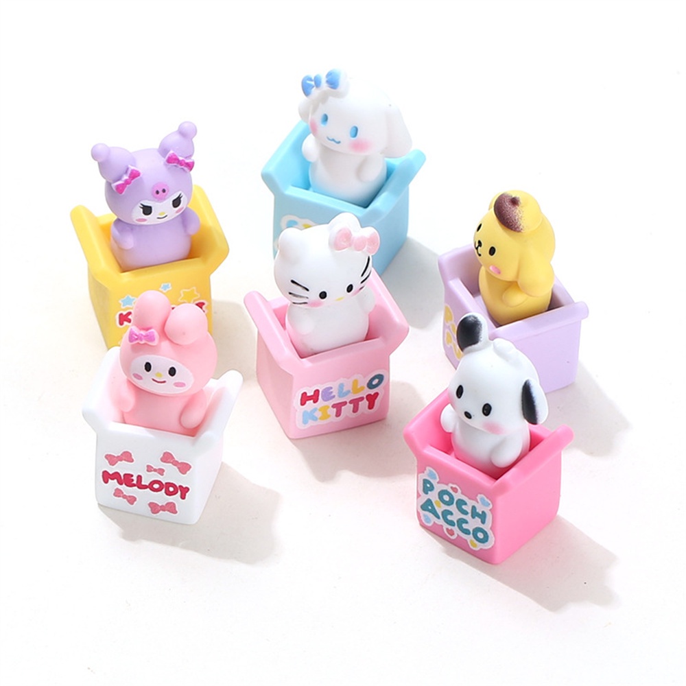 ღ Sanrio Mikro Lanskap Resin Boneka Diy Krim Lem Serbaguna Patch Mikro Lanskap Ornamen Desktop Dekorasi Gadis Mainan Anak hadiah