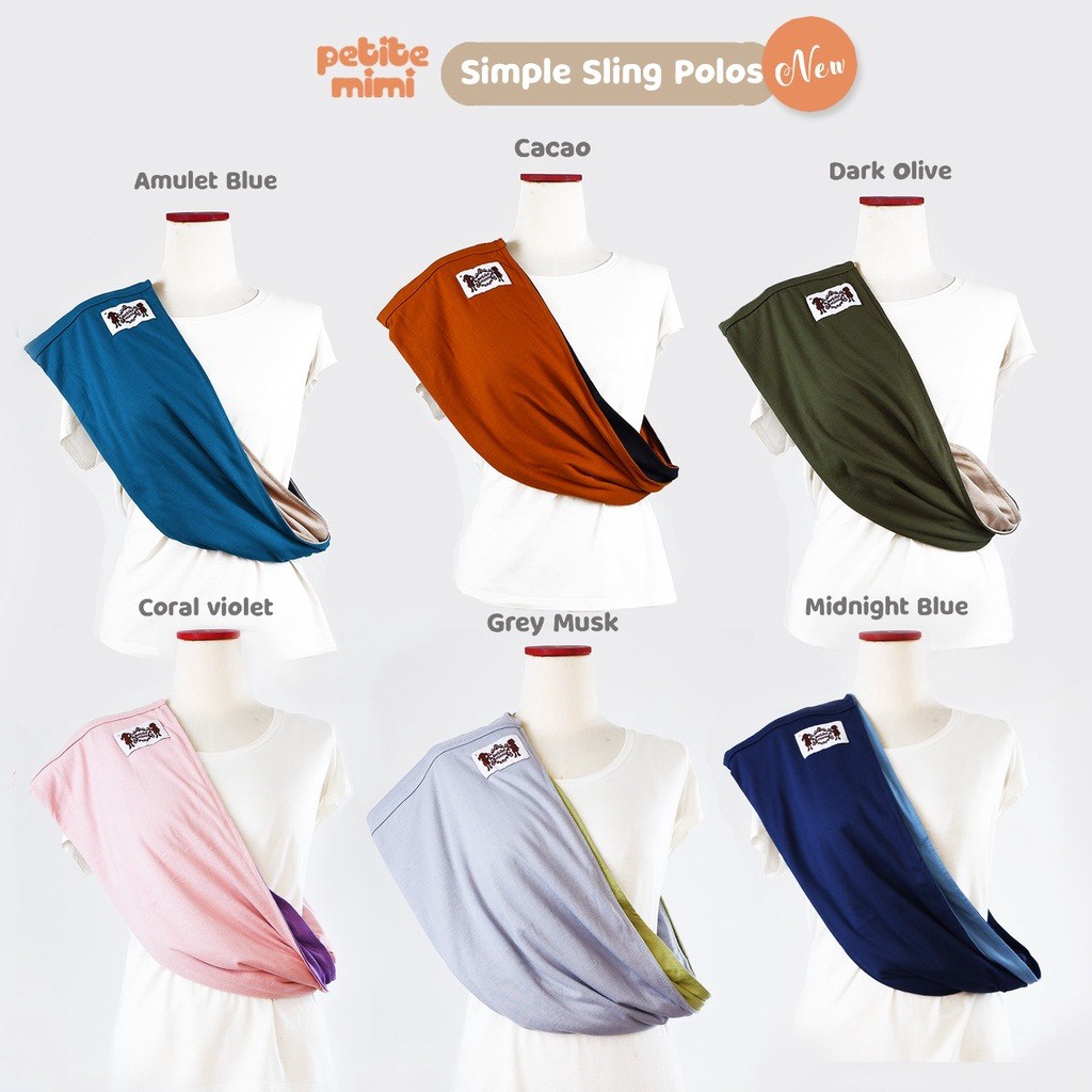 Petite Mimi Simple Sling Polos - Gendongan Kaos Polos Baby