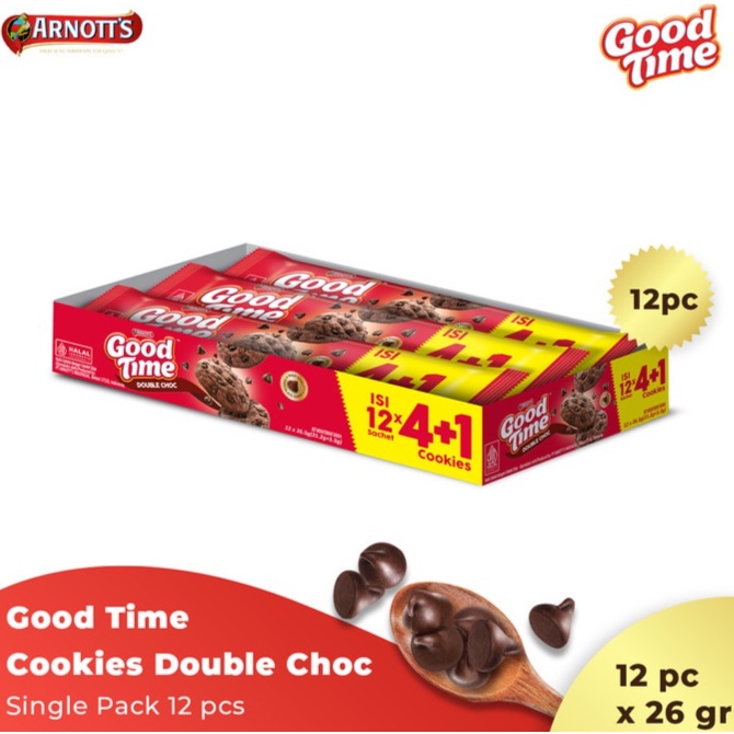 

Good Time Cookies Double Choc Singles 26gr x 12 Pcs ORIGINAL