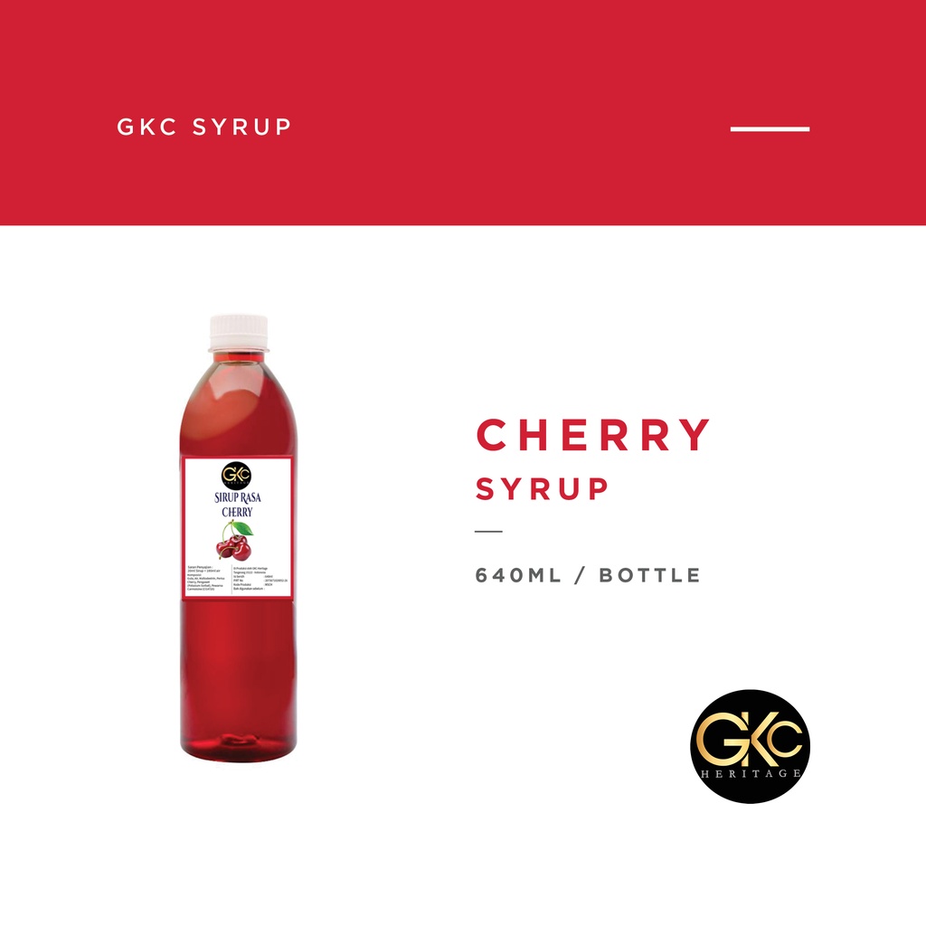 Sirup Cherry atau Ceri Syrup Minuman GKC Heritage 640 ml (Import Quality)