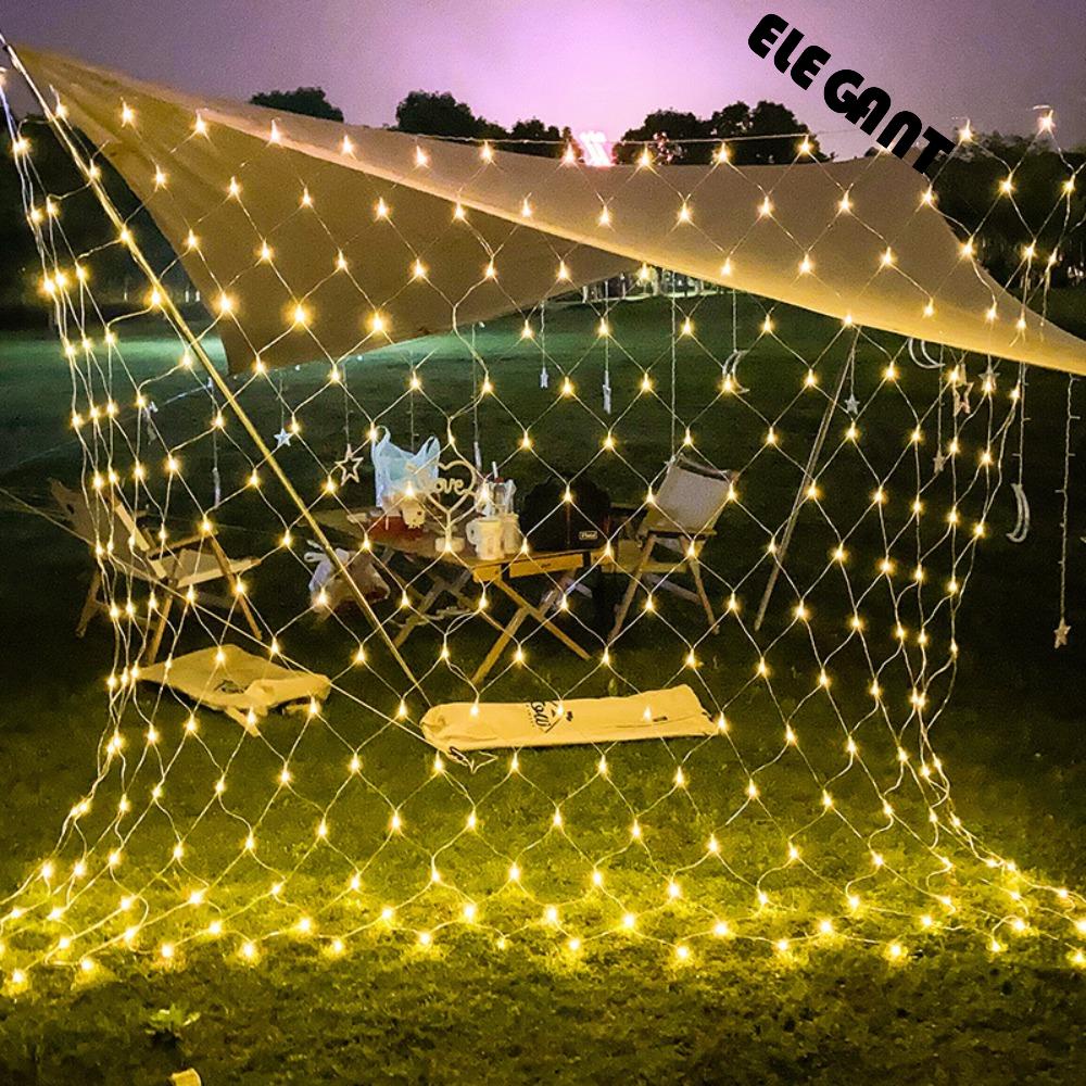 【 ELEGANT 】 Lampu Led2023Festival Outdoor Untuk Hiasan Taman Dekorasi Rumah Tirai Fairy Light Curtain Lights