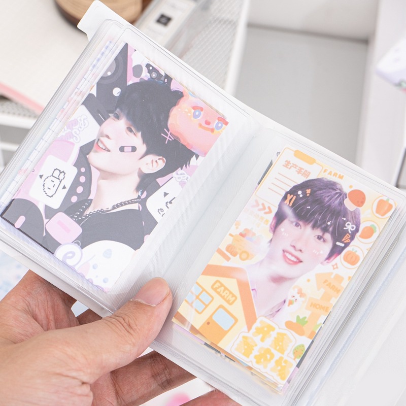 Album Foto Amplop Retro 3Inch 28saku Bahan PVC Untuk Idol Photocard Penyimpanan Pelindung Lucu Bintang Buku Kolek Mini