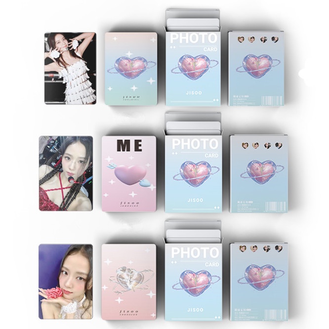 50pcs /box JISOO Black-Pink Photocards Album Kartu Lomo Hitam Pink Kpop Postcards