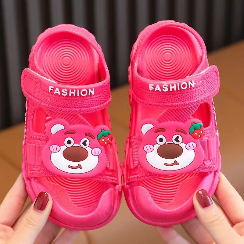 LittleAaron LOTSO MINI Sepatu Sandal Anak Karakter Lotso Perempuan  Sepatu Sandal Slingback Wedges Anak