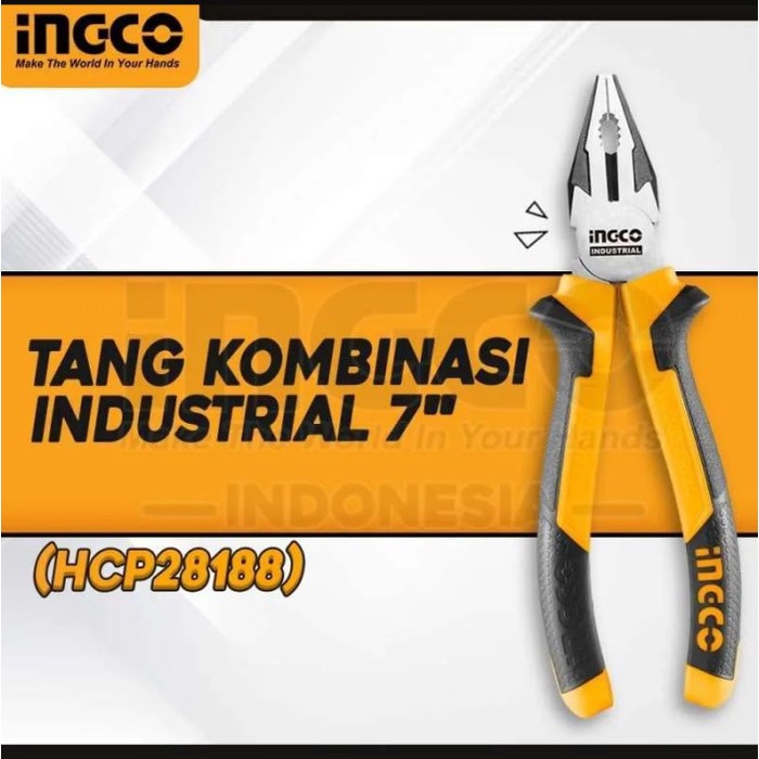 INGCO Industrial Tang Kombinasi Potong Jepit Pliers Ukuran 7 Inch Inci