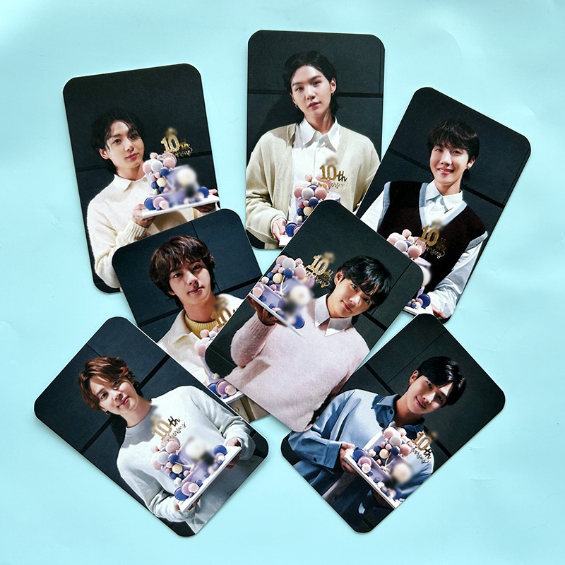 7pcs /set BT-S Photocards Album 10TH ANNIVERSARY Kue Kartu Lomo Bangtan Boys Kpop Postcards