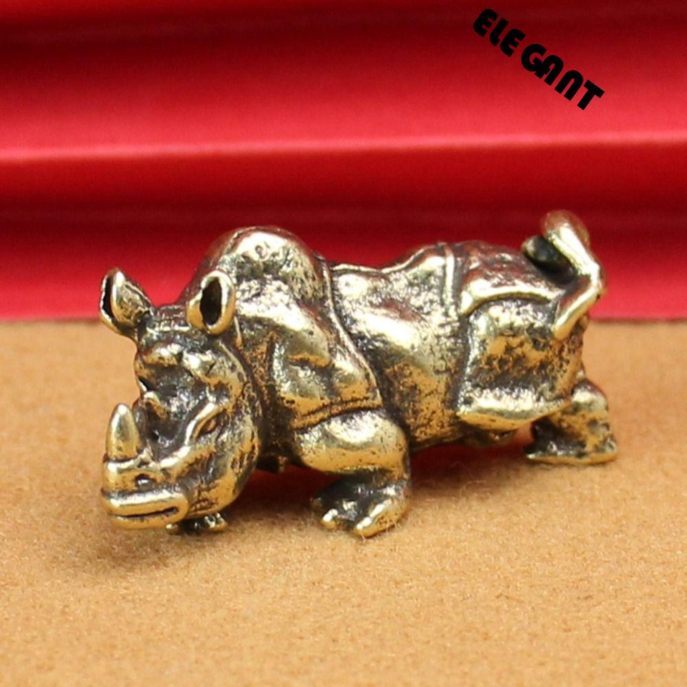 【 ELEGANT 】 Rhino Ornamen Kreatif Halus Meja Teh Tea Pet Dekorasi Rumah Saku Tangan Mainan Desktop Ornamen