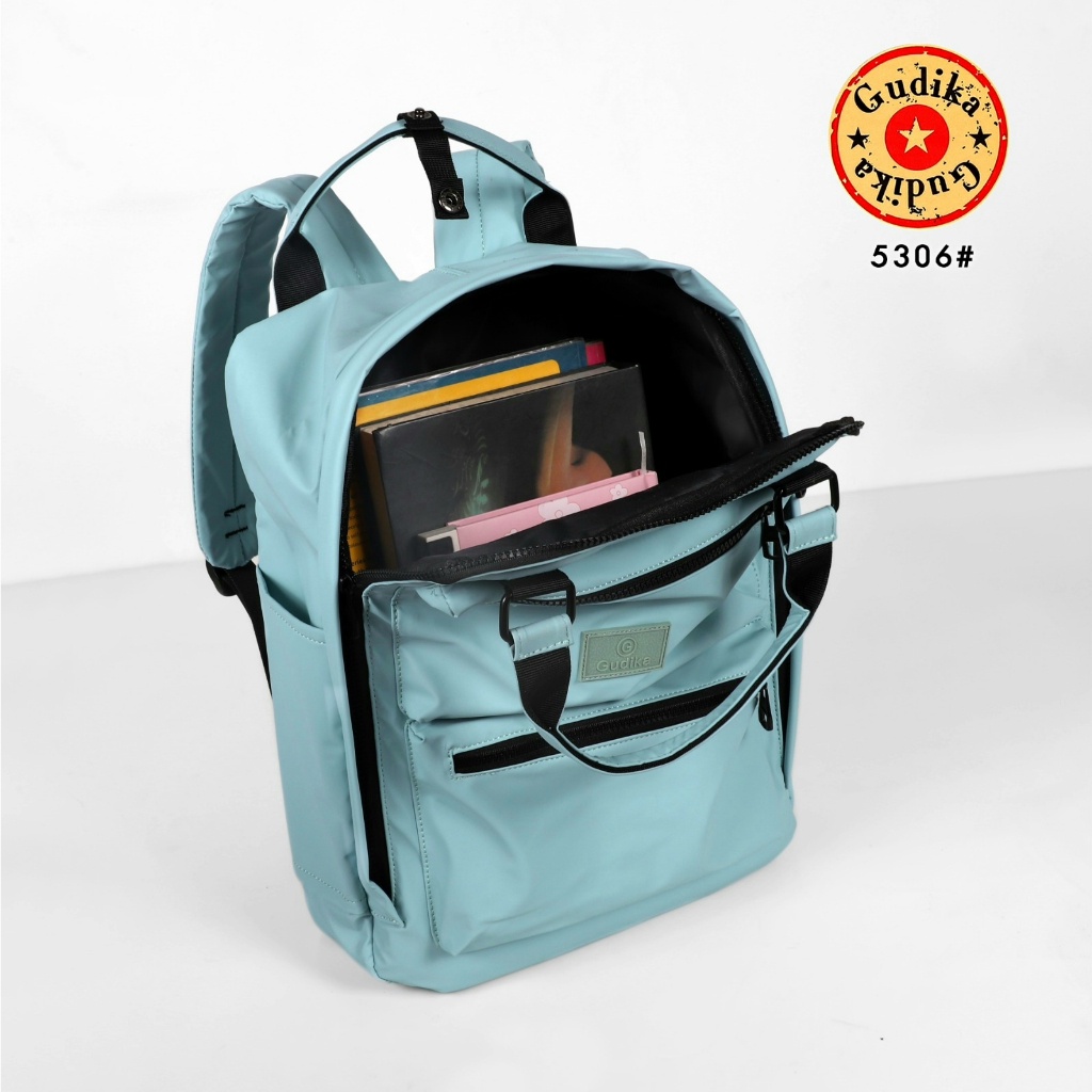 GUDIKA Sophia 5306 || Tas Laptop Backpack Ransel Nylon Waterproof 14 inch Tas Laptop Macbook Selempang Hand Strap - Ransel Kasual Bahan Nilon Anti Air Untuk Outdoor/Travel/Hiking/Sekolah/Hadiah