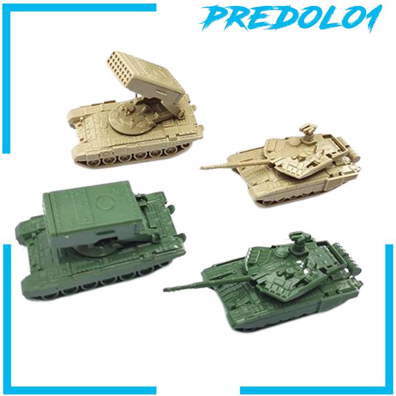 [Predolo1] 4pcs1/144 Tank Rocket Launchers Model Kendaraan Bangunan Model Rakitan