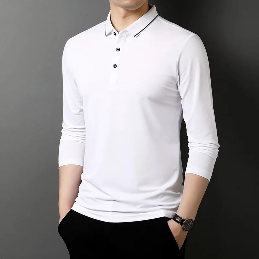 COD/AN/ baju krah wangki lengan panjang fashion pria wangki fabio wangki lakos- /jestashop