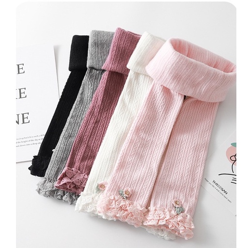 Celana Legging Anak Perempuan 0 - 5 Tahun Rajut Import Tebal Ruffle Bunga Leging Lejing Anak Bayi Anak Perempuan Cewek Premium